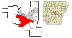 Pulaski County Arkansas Incorporated and Unincorporated areas Little Rock Highlighted